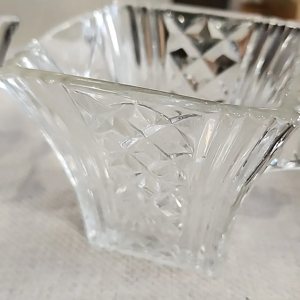 Art Deco Glass Sugar and Creamer